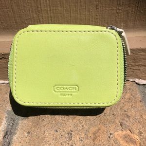 Coach Leather Pill Case Keylime Green (No Bottles)